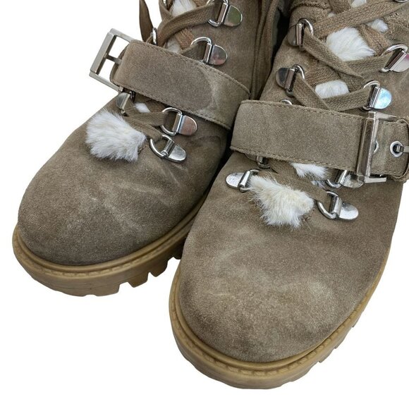 KENDALL & KYLIE Kardashian Edison Boots Size 8 Suede Leather Combat Ankle - Picture 9 of 13